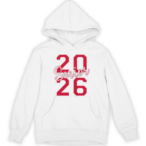 Senior 2026 Graduation Varsity Red Letters On The Back Unisex Hoodie - Best Gift Smart