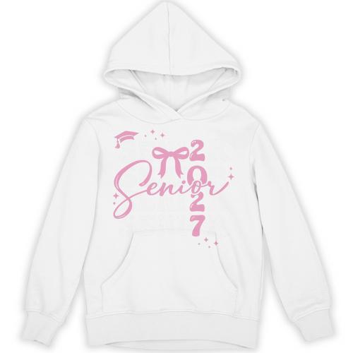 Senior 2027 Class Of 2027 Coquette Pink Bow Graduation 2027 Premium Tri-Blend Unisex Hoodie - Best Gift Smart