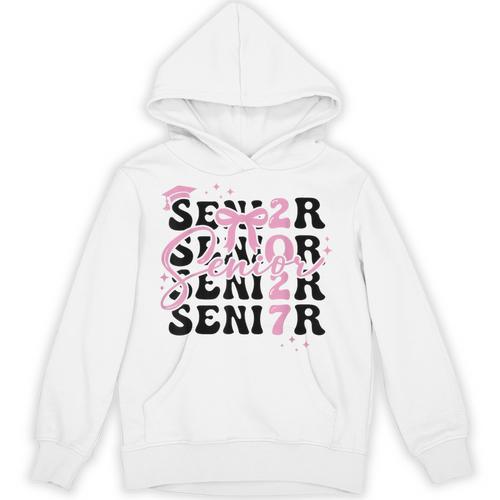 Senior 2027 Class Of 2027 Coquette Pink Bow Graduation 2027 Unisex Hoodie - Best Gift Smart