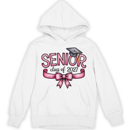Senior Class Of 2027 Coquette Pink Bow Graduation 2027 Women Unisex Hoodie - Best Gift Smart