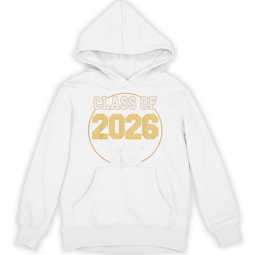 Senior Dad Class Of 2026 Purple Retro Vintage Graduation Unisex Hoodie - Best Gift Smart
