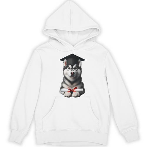 Siberian Husky Dog Graduation Cap Training School Graduate Men Women Kids Unisex Hoodie - Best Gift Smart