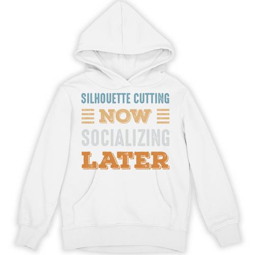 Silhouette Cutting Now Minimal Socializing Introvert Unisex Hoodie - Raresse
