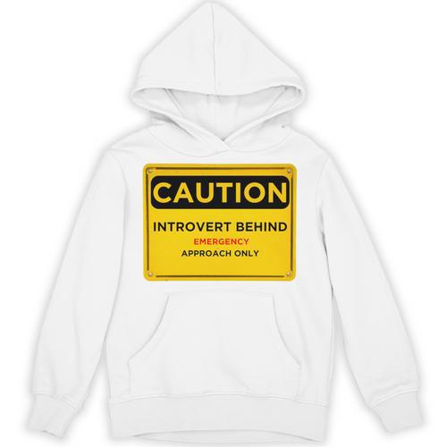 A Simple Yellow Warning Sign For Introvert Unisex Hoodie - Raresse