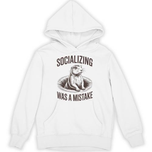 Socializing Was a Mistake Prairie Dog Introverts Humor Unisex Hoodie - Raresse