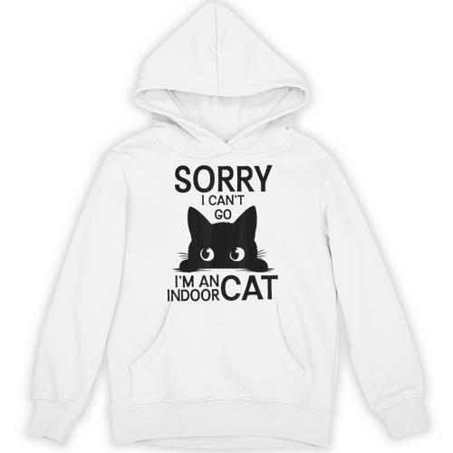 Sorry I Can't Go I'm An Indoor Cat Introvert Cats Unisex Hoodie - Raresse