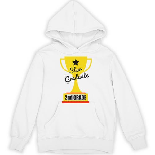 Star Graduate Second Grade Graduation Trophy Cup Unisex Hoodie - Best Gift Smart