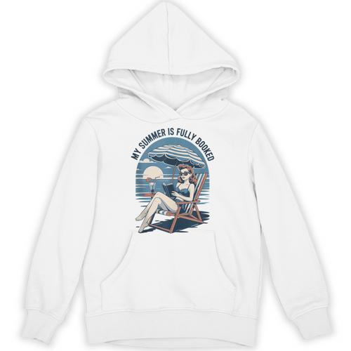 My Summer Is Fully Booked Fun Girls Summer Book Lovers Unisex Hoodie - Bookorys