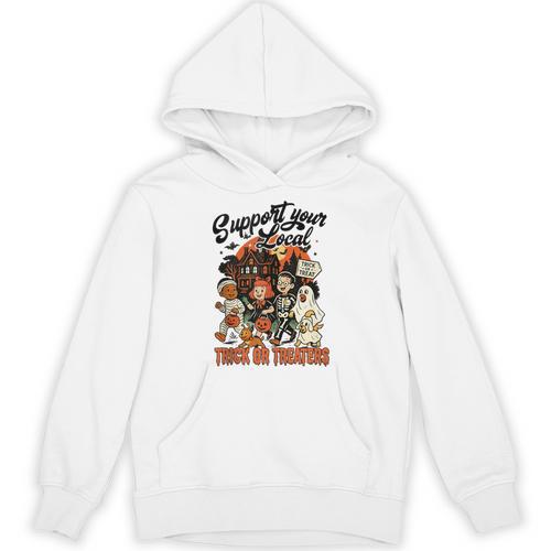 Support Your Local Trick Or Treaters Retro Spooky Nostalgia Unisex Hoodie - Figerry