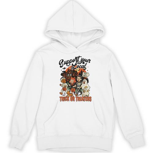 Support Your Local Trick Or Treaters Retro Spooky Nostalgia Unisex Hoodie - Figerry