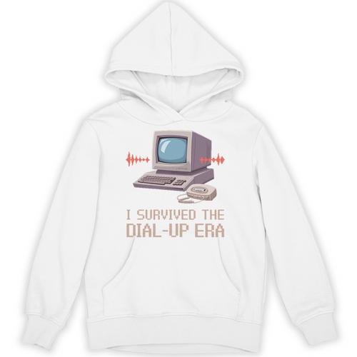 I Survived The Dial-Up Era Retro 90s Nostalgia Premium Tri-Blend Unisex Hoodie - Figerry