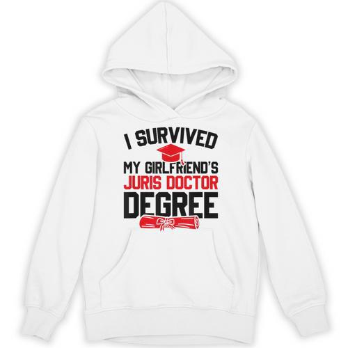 I Survived My Girlfriend's Juris Doctor Degree Graduation Unisex Hoodie - Best Gift Smart