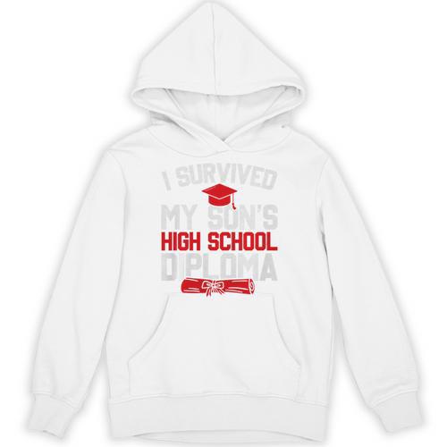 I Survived My Son's High School Diploma Graduation Premium Unisex Hoodie - Best Gift Smart