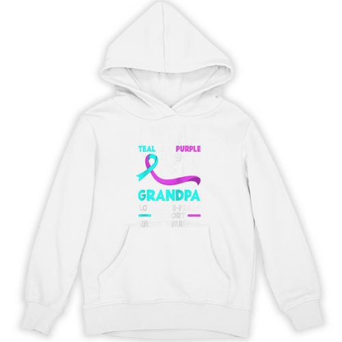 Teal & Purple In Memory Of My Grandpa Suicide Prevention Raglan Baseball Tee Unisex Hoodie - Easessy