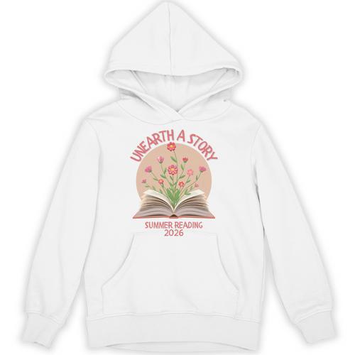 Unearth a Story 2026 Summer Reading Program Flowers Book Premium Tri-Blend Unisex Hoodie - Bookorys