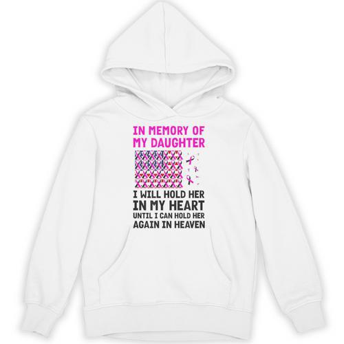 USA Flag With Pink And Black Ribbon In Memory Of My Daughter For Women Men Unisex Hoodie - Easessy