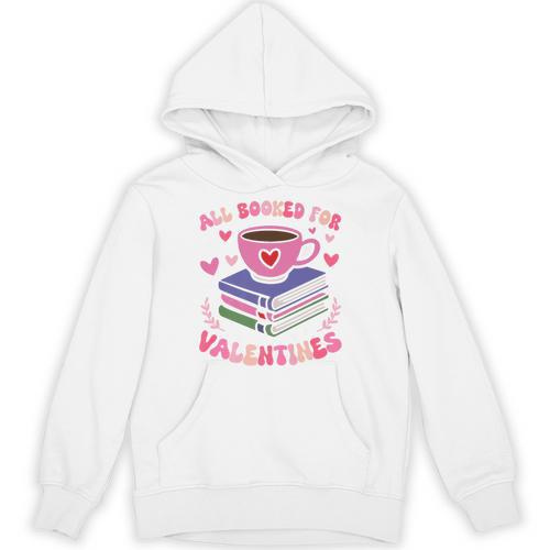 Valentines All Booked For Valentines Book Lovers Teacher Kid Premium Unisex Hoodie - Bookorys