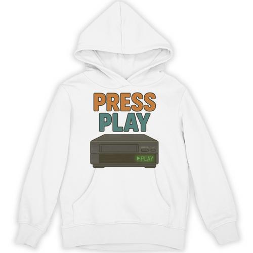 VHS Cassette Retro Analog Nostalgia Theme Unisex Hoodie - Figerry