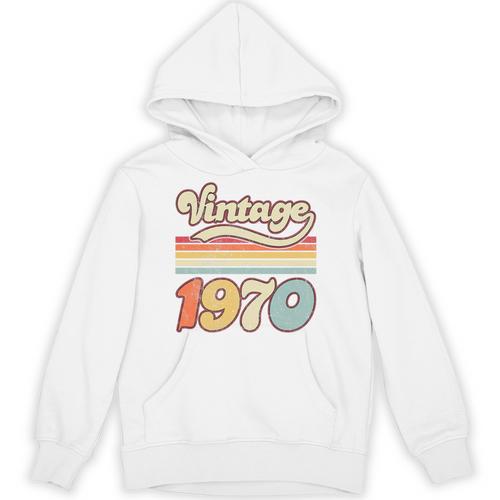 Vintage 1970 Birthday Retro Style 70's Born Nostalgia Outfit Premium Tri-Blend Unisex Hoodie - Figerry