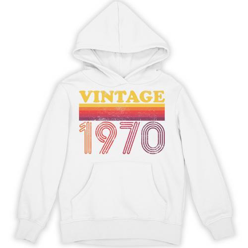 Vintage 1970 Retro Style 70's Born Nostalgia Vibes Birthday Premium Tri-Blend Unisex Hoodie - Figerry