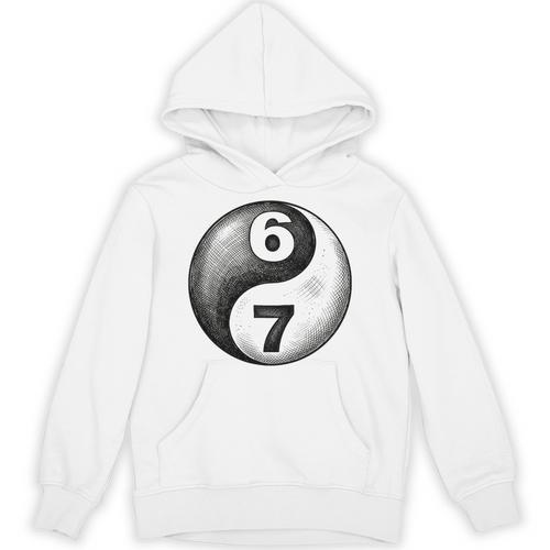 Vintage 6 7 Sketch Yin Yang Namaste Six Seven Nostalgia Unisex Hoodie - Figerry