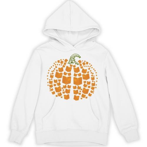Vintage Book Pumpkin Autumn Fall Librarians Bookworm Teacher Unisex Hoodie - Bookorys