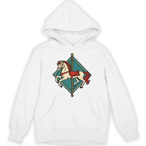 Vintage Carousel Horse Merry Go Round Nostalgia Art Premium Unisex Hoodie - Figerry