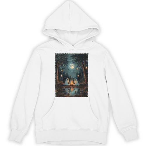 Vintage Ghost Book Reading Camping Gothic Halloween Teachers Unisex Hoodie - Bookorys DE