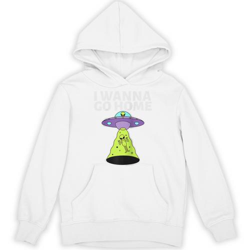I Wanna Go Home Introvert UFO UAP Flying Saucer Trippy Alien Raglan Baseball Tee Unisex Hoodie - Raresse