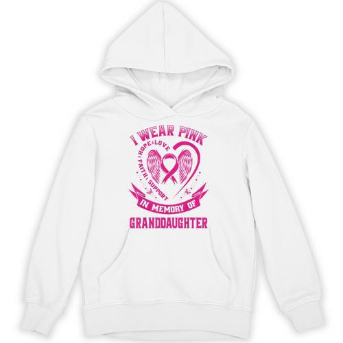 I Wear Pink In Memory Of My Granddaughter Breast Cancer Unisex Hoodie - Easessy