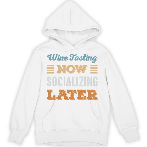 Wine Tasting Now Minimal Socializing Introvert Vintage Unisex Hoodie - Raresse