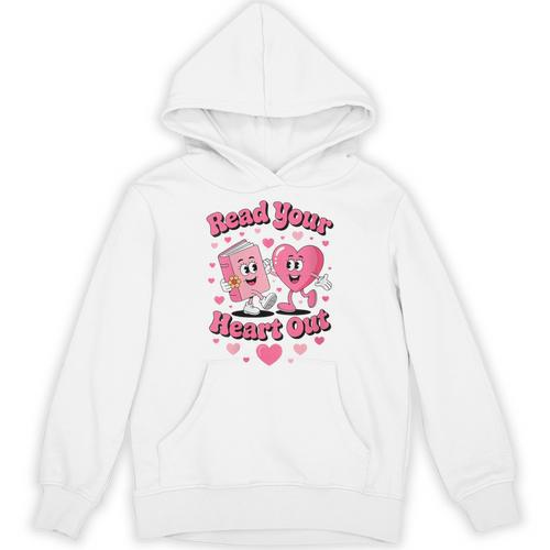 Women's Book Lover Read Your Heart Out Teacher Kids Valentines Unisex Hoodie - Bookorys
