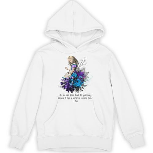 Women's Vintage Book Quote It’s No Use Going Back To Yesterday Unisex Hoodie - Bookorys