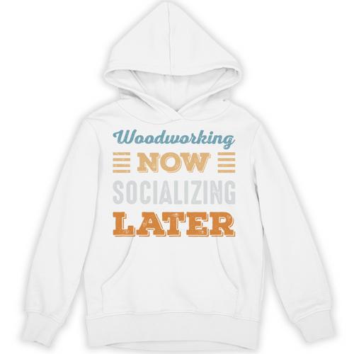 Woodworking Now Minimal Socializing Introvert Vintage Unisex Hoodie - Raresse