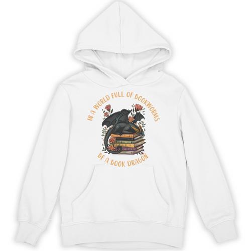 In A World Full Of Bookworms Be A Book Dragon Book Lover Unisex Hoodie - Bookorys CA