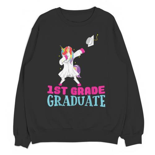 1st Grade Graduation Dabbing Unicorn Lover T-Shirt Kids Unisex Sweatshirt - Best Gift Smart