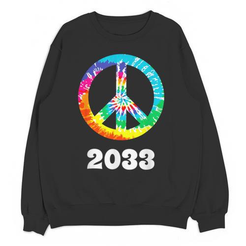 2033 Graduation Class Year Tie Dye Peace Sign Unisex Sweatshirt - Best Gift Smart