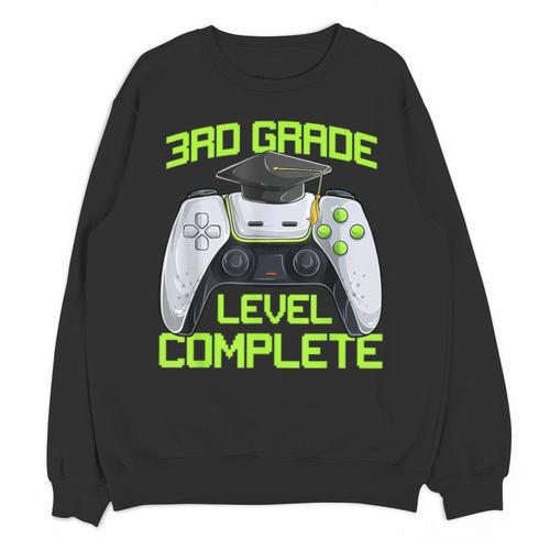 3rd Grade Level Complete Gamer Class Of 2026 Graduation Unisex Sweatshirt - Best Gift Smart