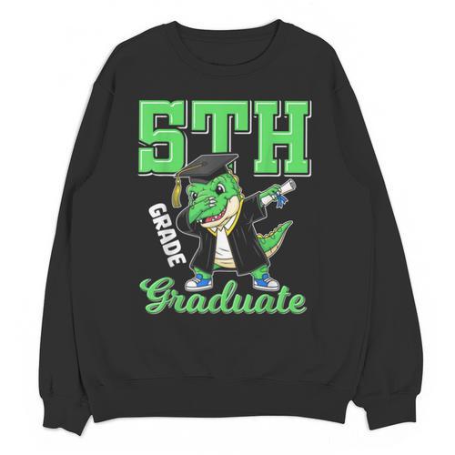 5th Grade Graduate Dinosaur Dab Graduation School Unisex Sweatshirt - Best Gift Smart