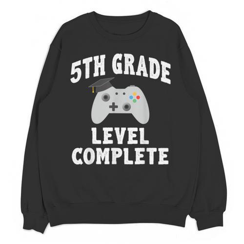 5th Grade Level Complete Gamer Class Of 2025 Graduation Unisex Sweatshirt - Best Gift Smart