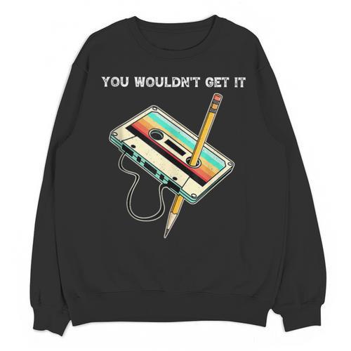 70s 80s 90s Retro Party Costume Nostalgia Cassette Unisex Sweatshirt - Figerry