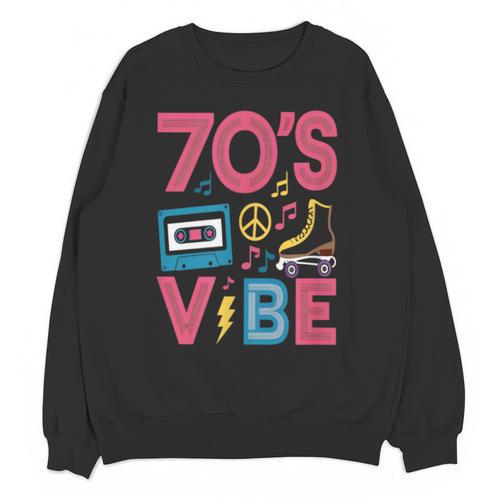 70s Retro Style Roller Skate Cassette Music Nostalgia Unisex Sweatshirt - Figerry