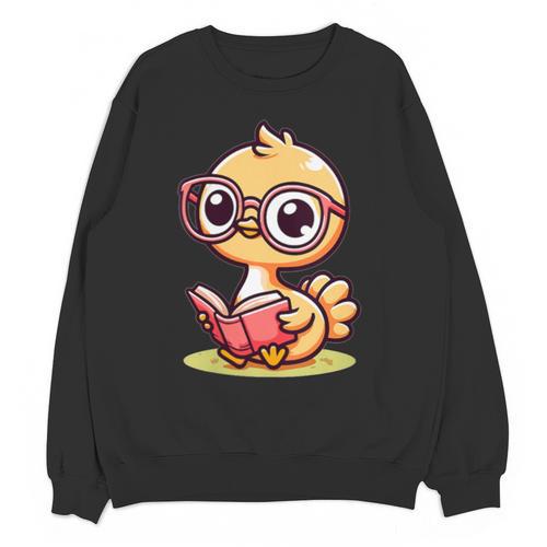 Adorable Book Lover Ostrich With Reading Glasses Cute Unisex Sweatshirt - Bookorys UK