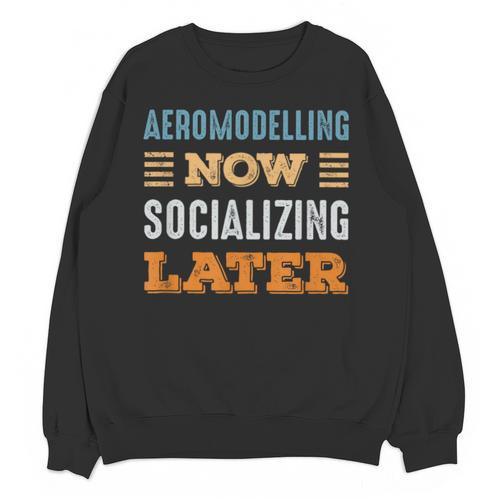Aeromodelling Now Minimal Socializing Introvert Vintage Unisex Sweatshirt - Raresse