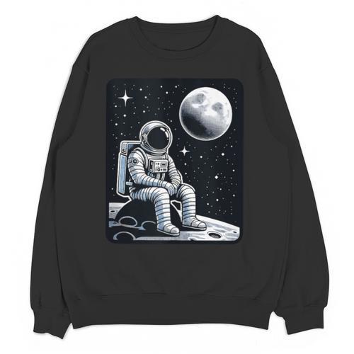 Aesthetic Spaceman Astronaut On The Moon Space Introvert Unisex Sweatshirt - Raresse