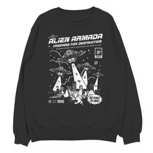 Alien Abduction UFO Lovers Comic Book Style Shirt Unisex Sweatshirt - Bookorys UK