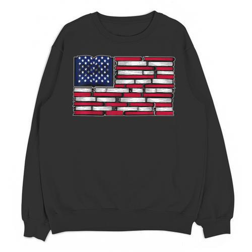 America US Flag Books Library Reading For Book Lover Reader Unisex Sweatshirt - Bookorys AU