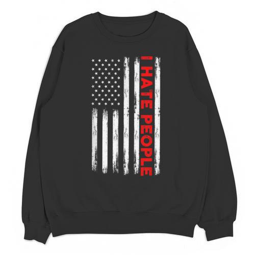American Flag Loner Geeks Antisocial For Introvert Pride Unisex Sweatshirt - Raresse