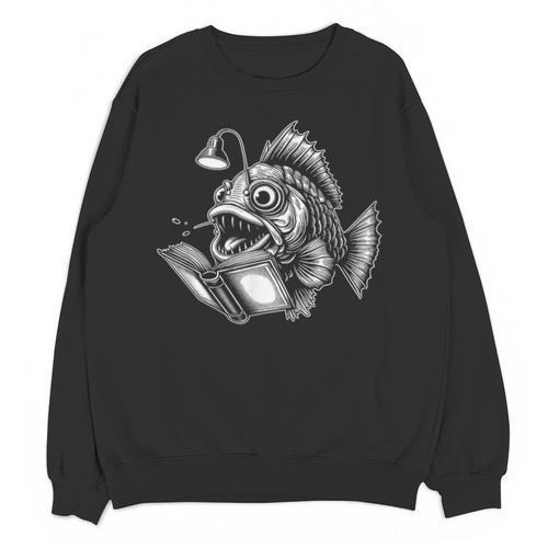 Anglerfish Reading Book Art Unisex Sweatshirt - Bookorys UK