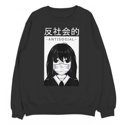 Anime Antisocial Introvert I Hate People Anti Social EMD Unisex Sweatshirt - Raresse